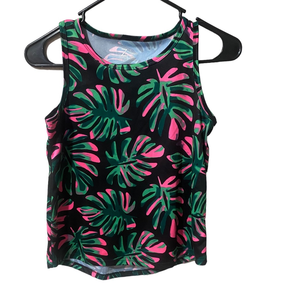 SET Z BY ZELLA TROPICAL LEAF PRINT BLOUSE AND SHORTS SIZE 8/10